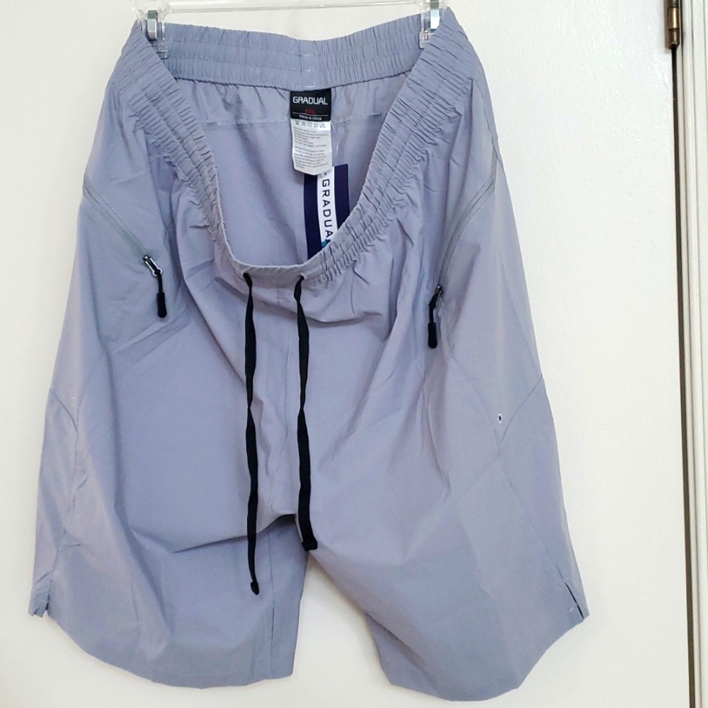 BNWT GRADUAL XXL reg. men's gray 100% polyester light shorts